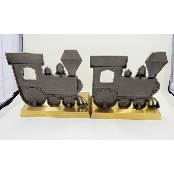 Christmas Stocking Holder Train Glass Mosaic Hanger Brushed Bronze Finish Pair - Picture 3 of 8